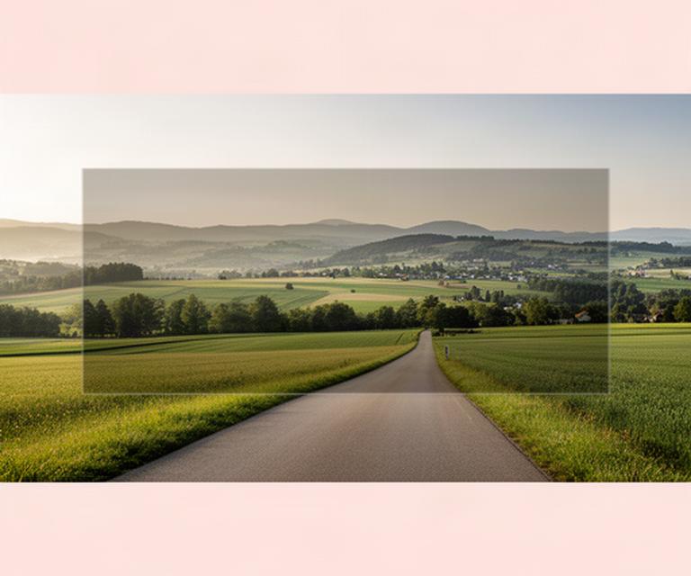 Blick über die Aargauer Landschaft bei Wohlen mit ruhiger Strasse und grünen Feldern